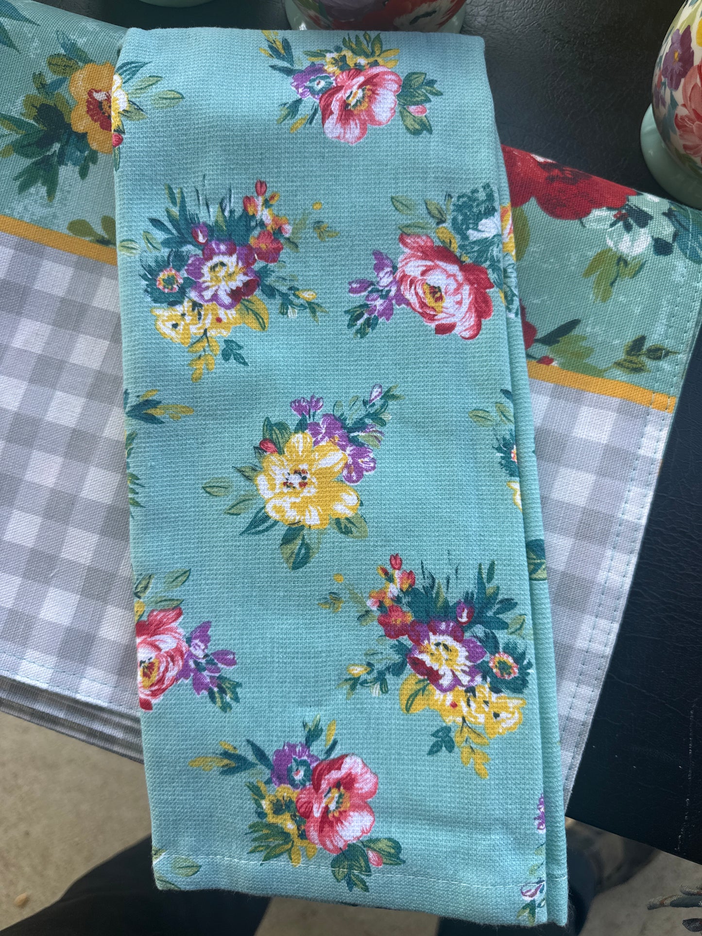 PW floral dish towel - Market Row