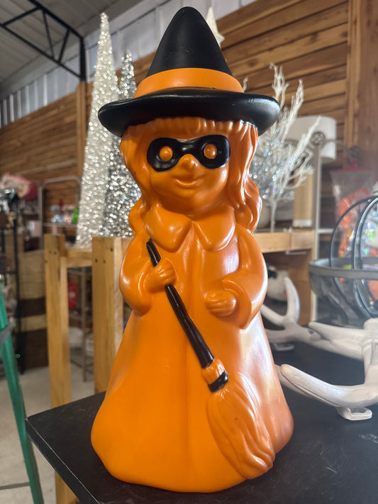 blow mold orange halloween witch - Market Row