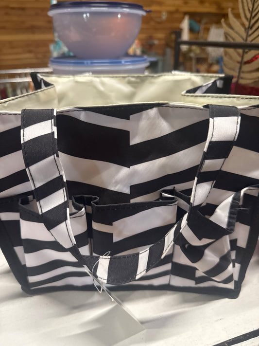 Black white organizer bag - Market Row