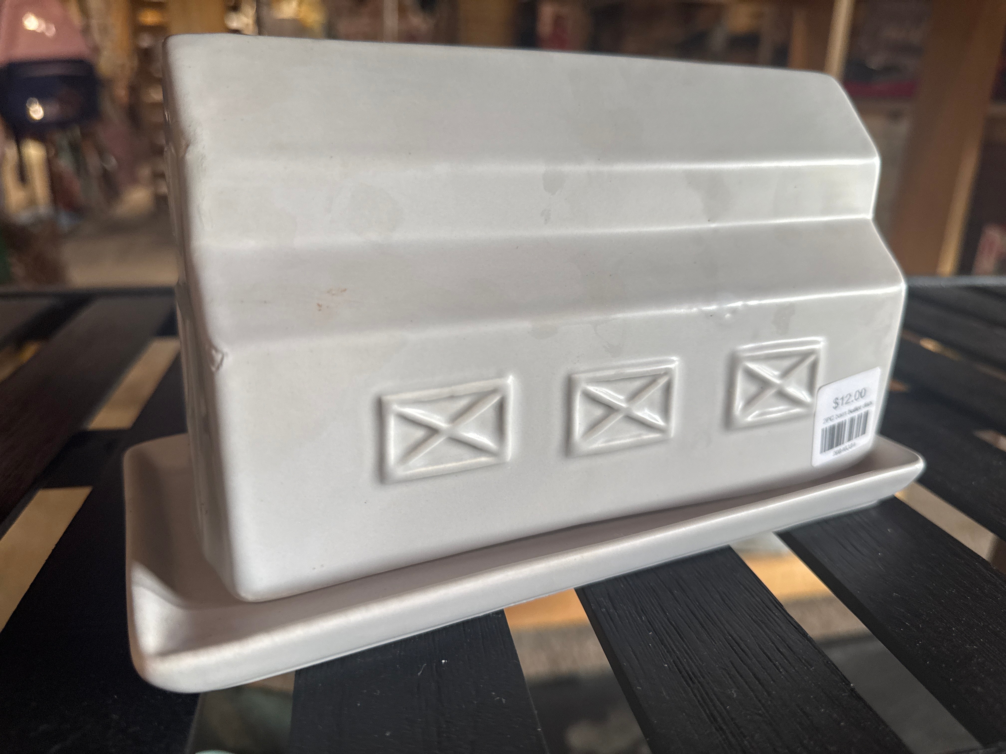 2PC barn butter dish - Market Row