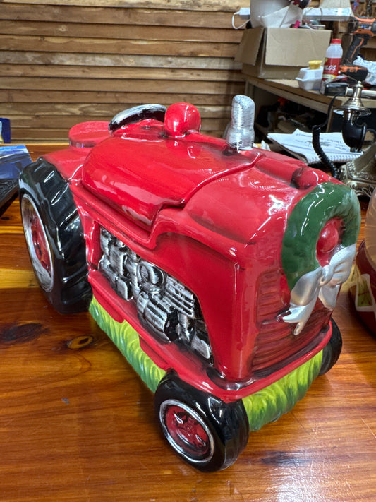 Red tractor cookie jar - Market Row
