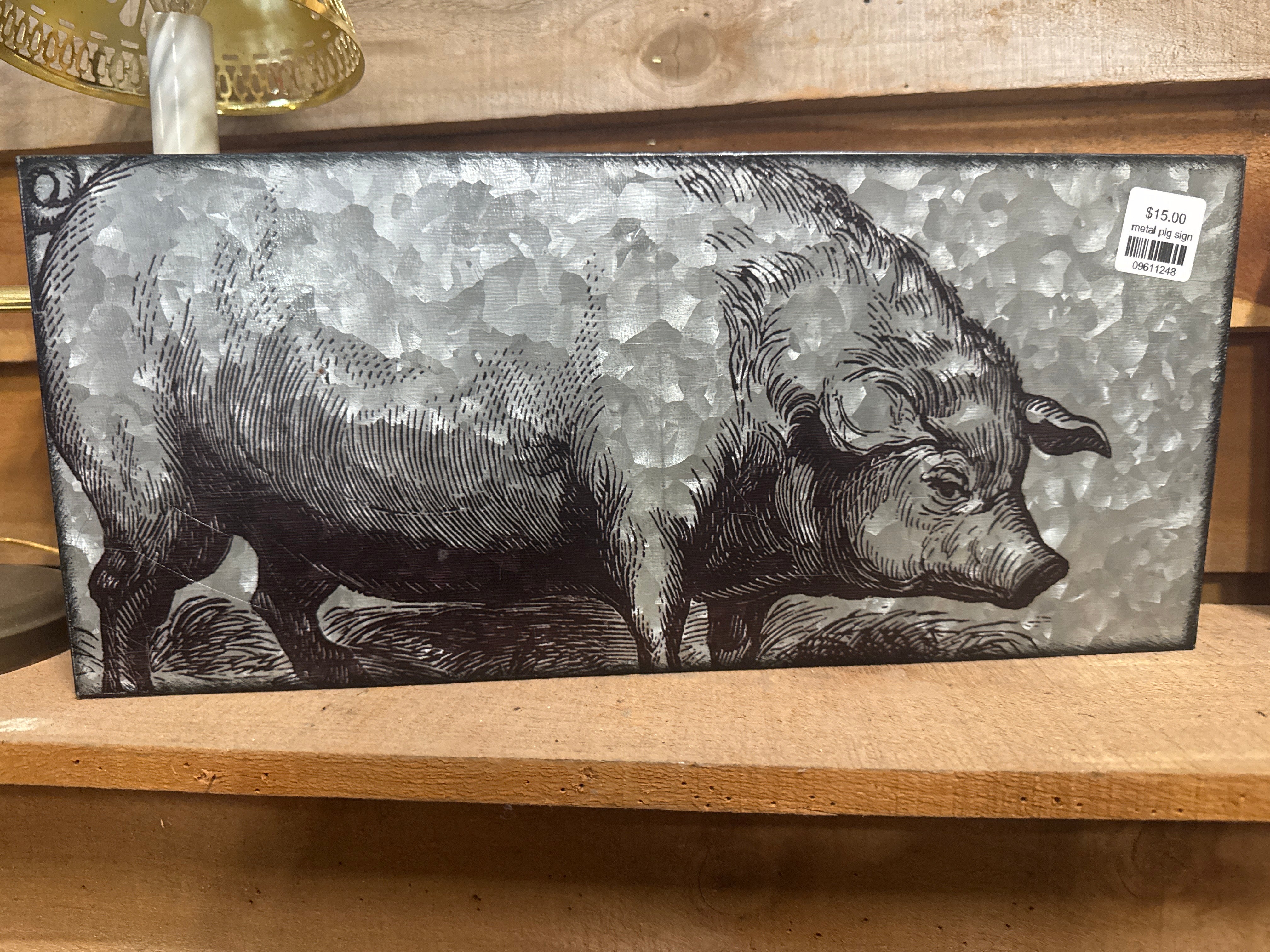 metal pig sign - Market Row