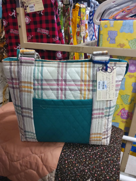 Beige/Teal Striped - Market Row