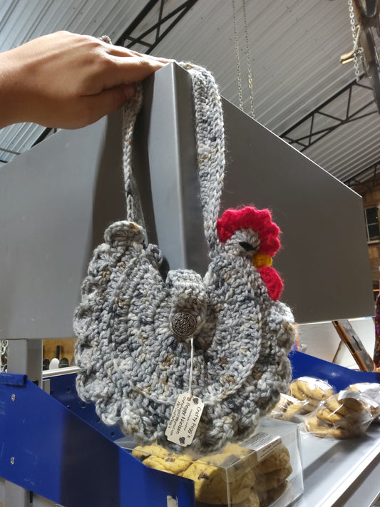 Small hand knitted chicken bag - Market Row