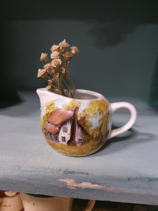 Hand painted Cream pitcher - Market Row