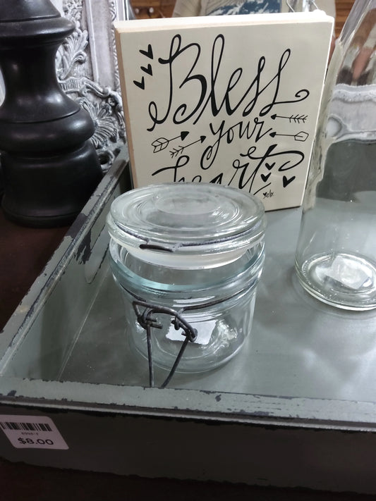 Small glass lock lid jar - Market Row