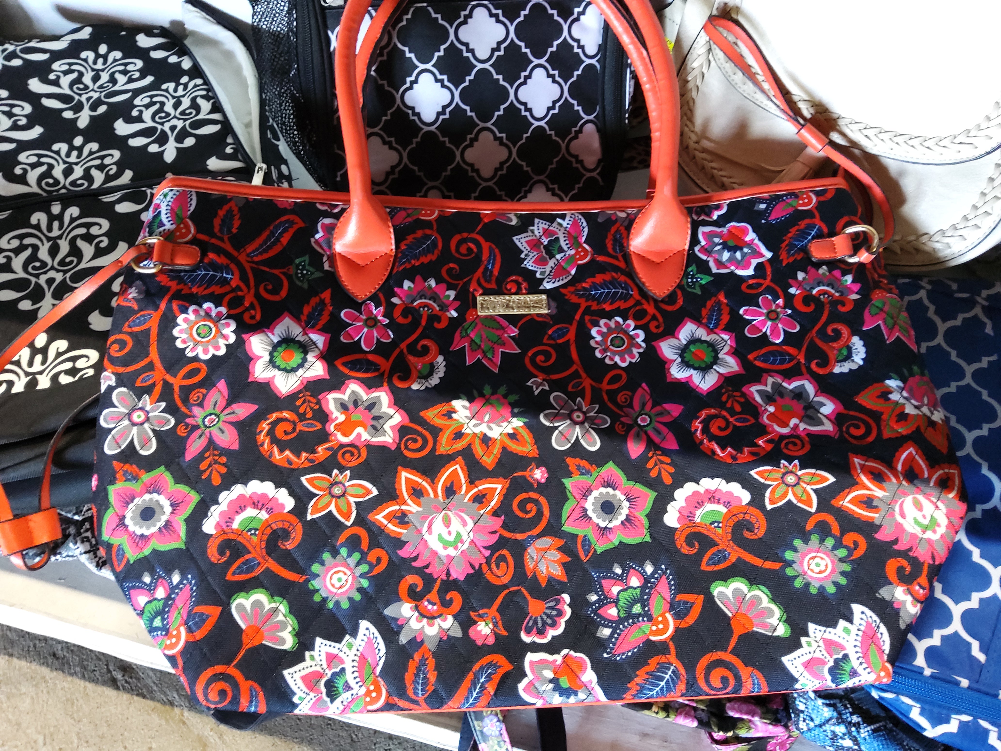 Red Floral tote bag - Market Row