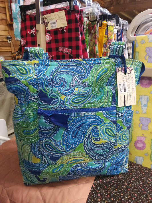 blue and green paisley - Market Row