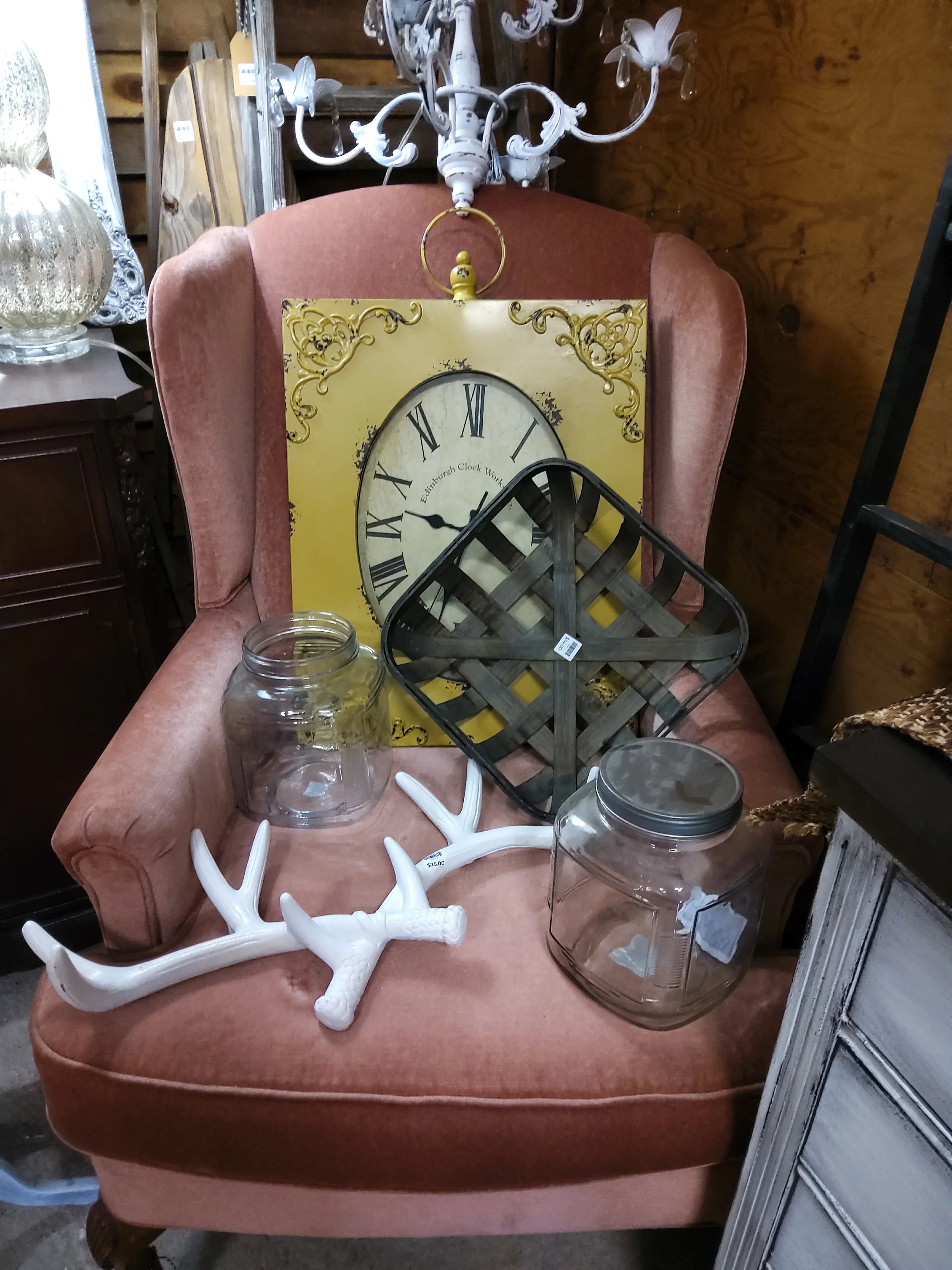 Pink Wing Back Chair - Market Row