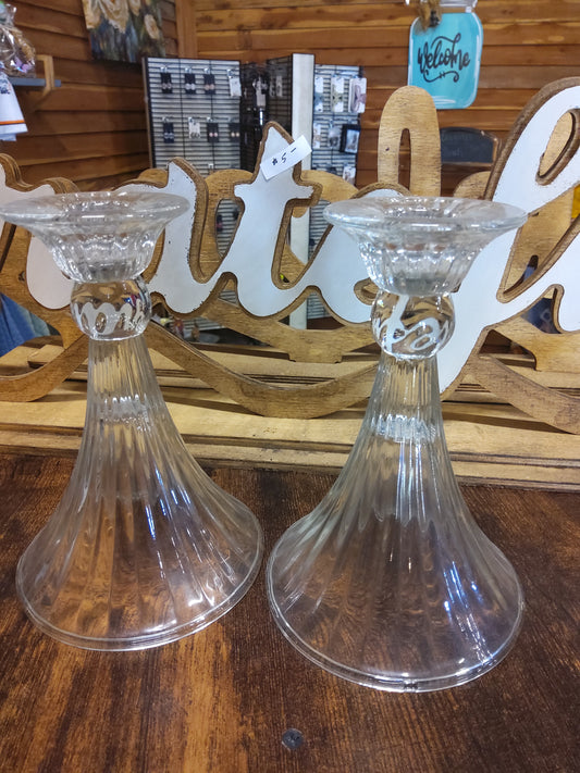 Crystal candle stick holders - Market Row