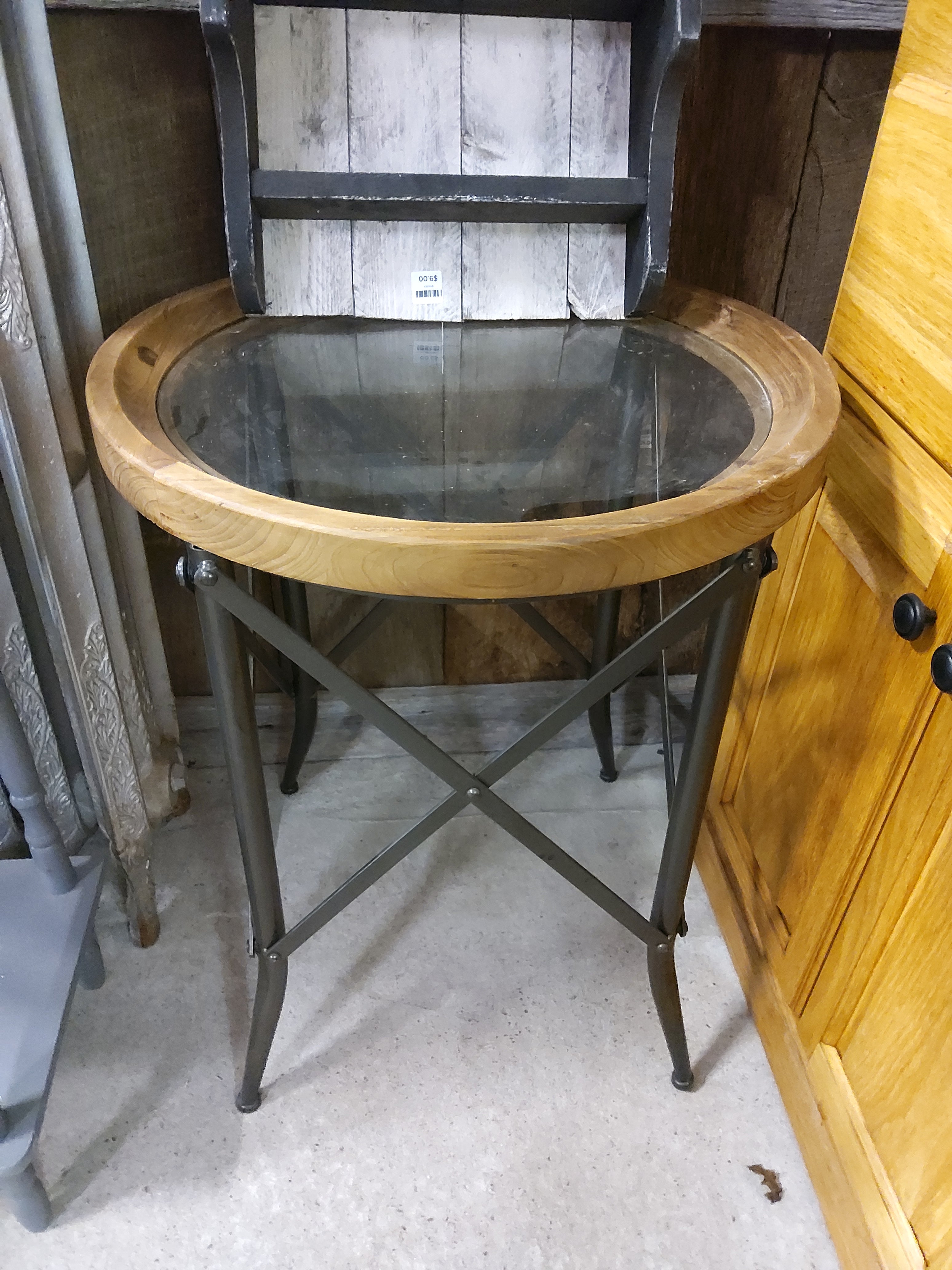 Glass top side table - Market Row