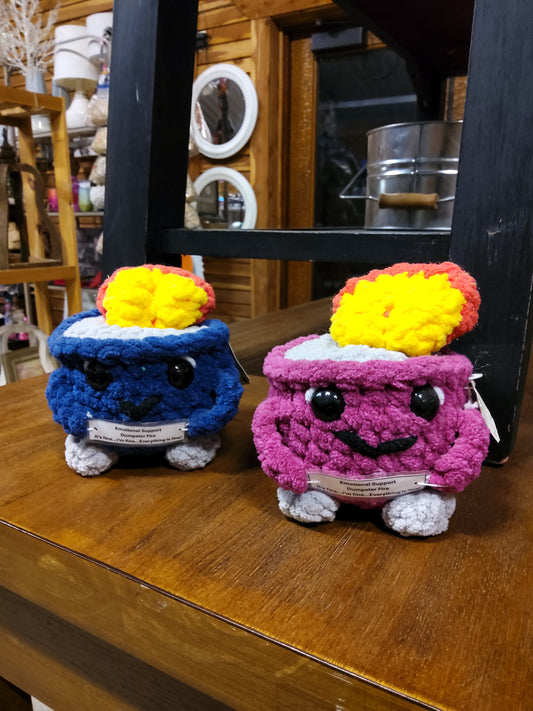 Crochet emotional support dumpster fire - Market Row